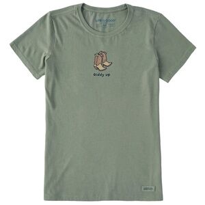 Life is Good Giddy Up Cowboy Boots Short Sleeve Crusher Tee